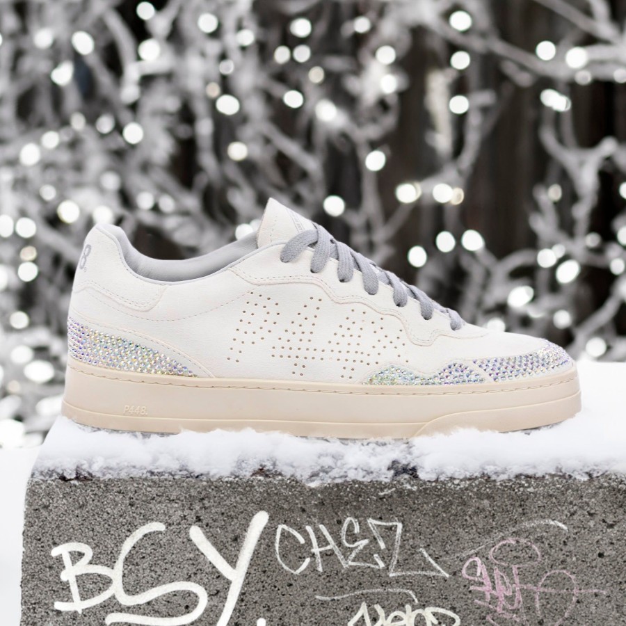 Women P448 Low Tops | Bali White/Strass