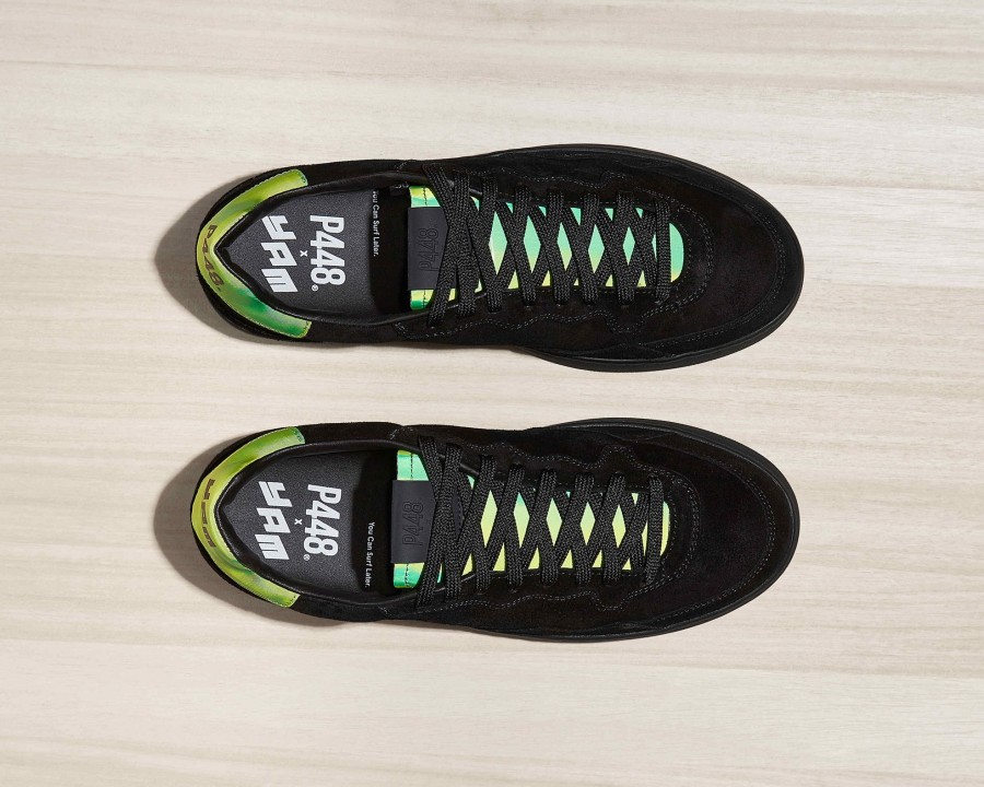 Men P448 Low Tops | Yam Black/Neon Green