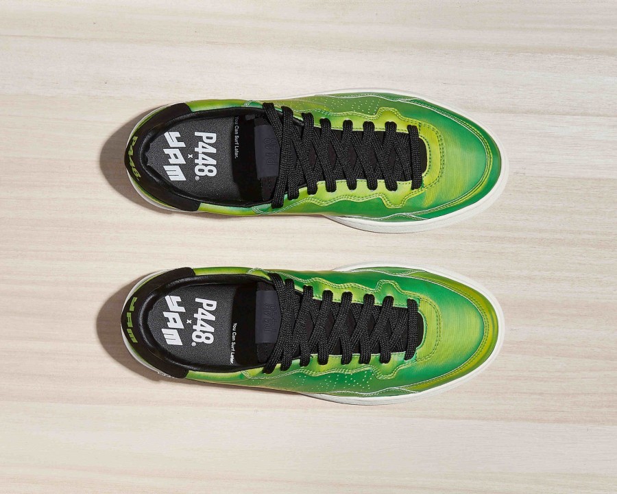 Men P448 Low Tops | Yam Neon Green/Black