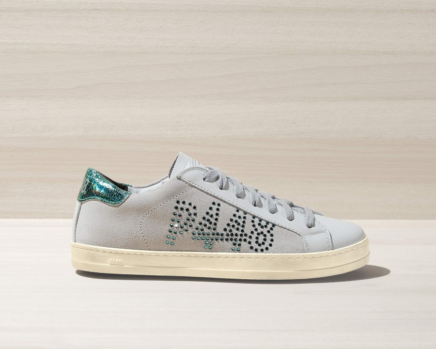 Women P448 Low Tops | John White/Turquoise