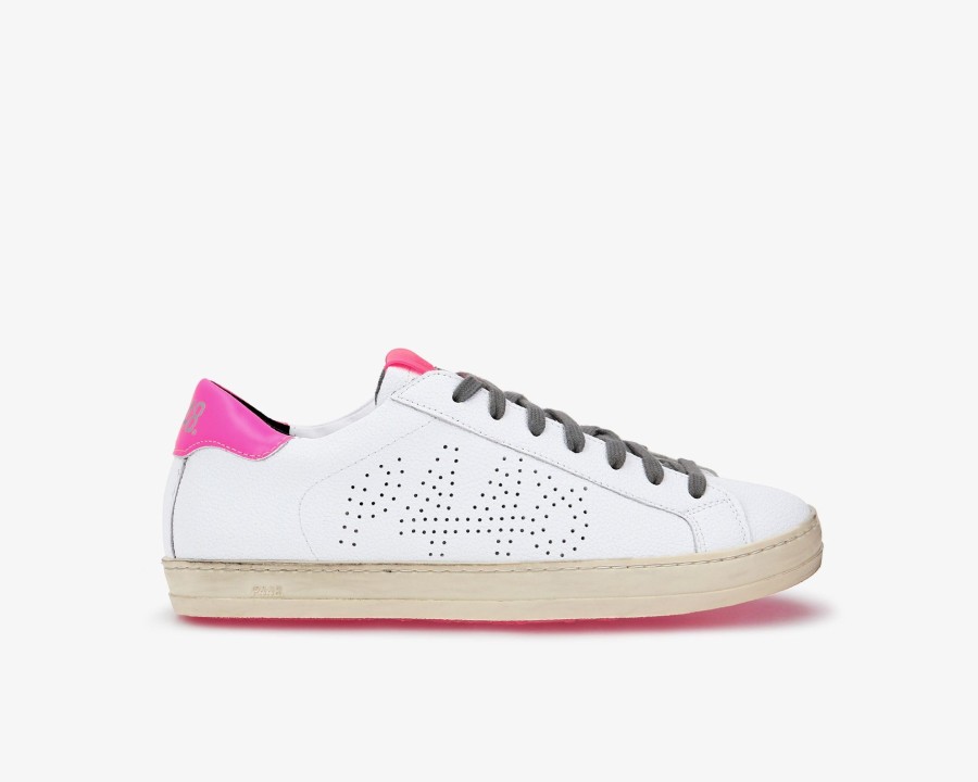 Men P448 Low Tops | John Recycled White/Fuchsia