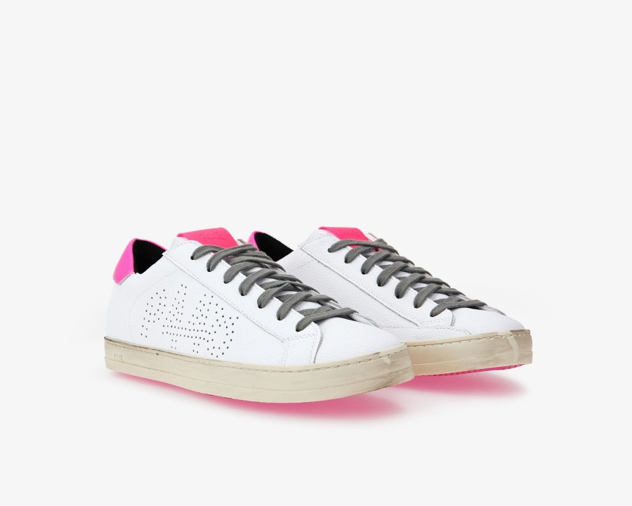 Men P448 Low Tops | John Recycled White/Fuchsia