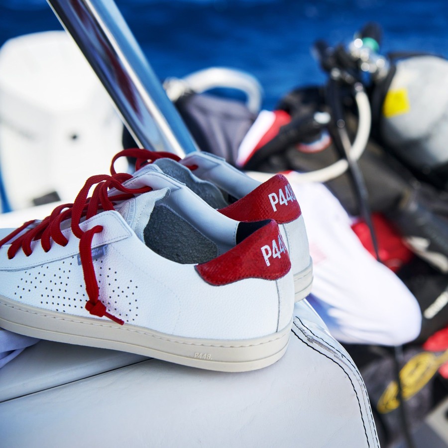 Men P448 Low Tops | John Lionfish White/Lava