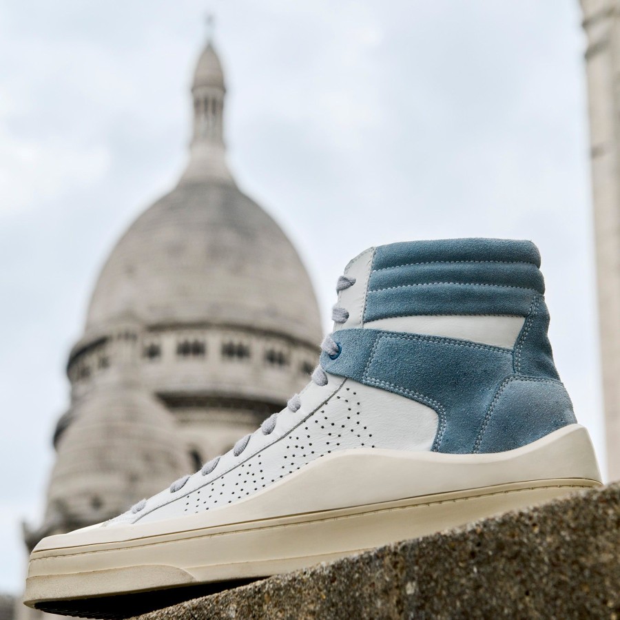 Men P448 High Tops | Rail White/Grey Blue