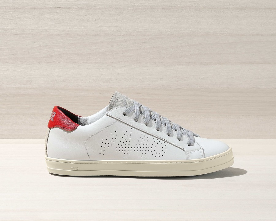 Men P448 Low Tops | John White/Red