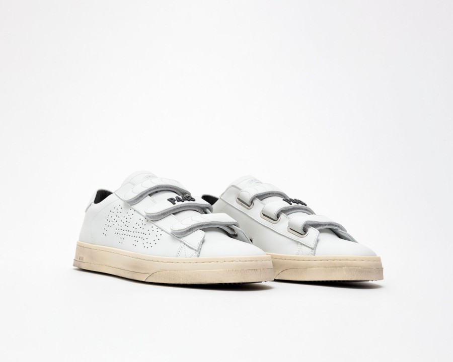 Men P448 Low Tops | Jack Velcro White